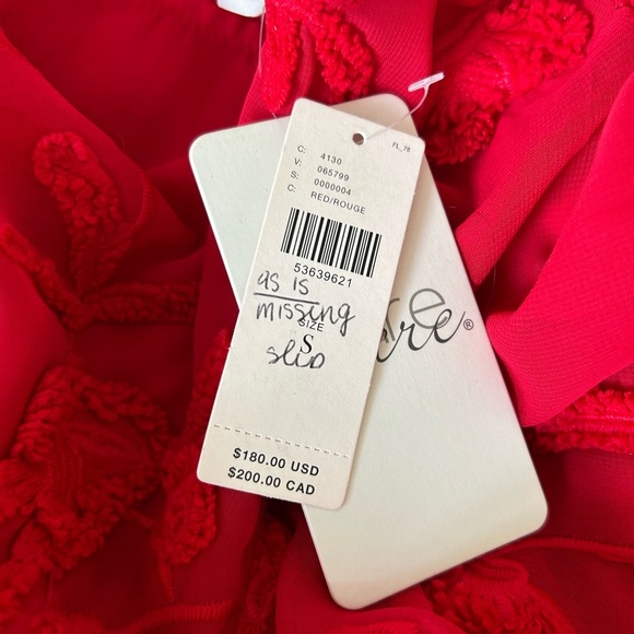 Anthropologie Mare Mare Textured Red Floral Embroidered Dress with Belt - Picture 7 of 7